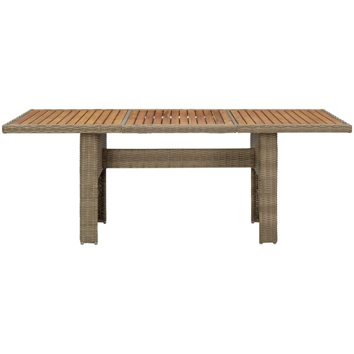 Trädgårdsbord brun 200x100x74 cm konstrotting vidaXL – bild 2
