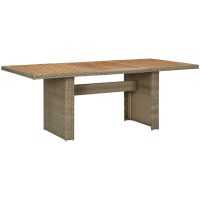 Trädgårdsbord brun 200x100x74 cm konstrotting vidaXL