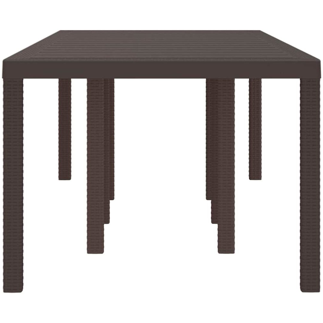 Trädgårdsbord brun 250x100x73 cm konstrotting vidaXL Stor – bild 5