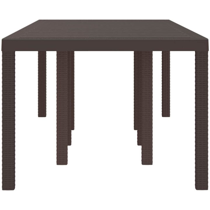 Trädgårdsbord brun 250x100x73 cm konstrotting vidaXL Stor – bild 5