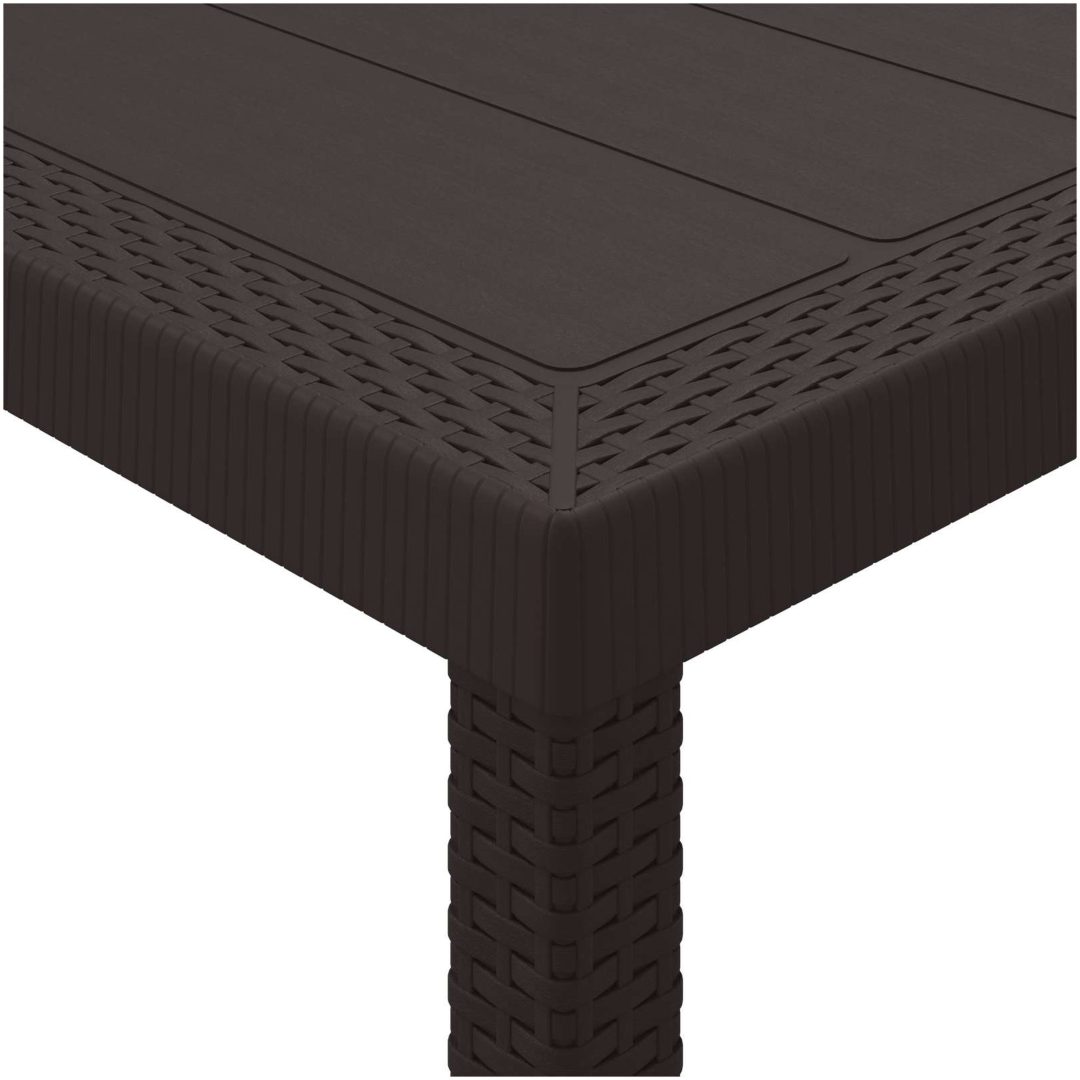 Trädgårdsbord Brun 400x100x73 cm Poly Rattan vidaXL 4 meter – bild 12