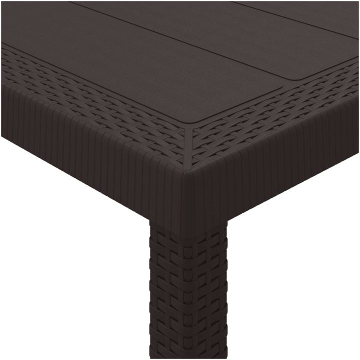 Trädgårdsbord Brun 400x100x73 cm Poly Rattan vidaXL 4 meter – bild 12