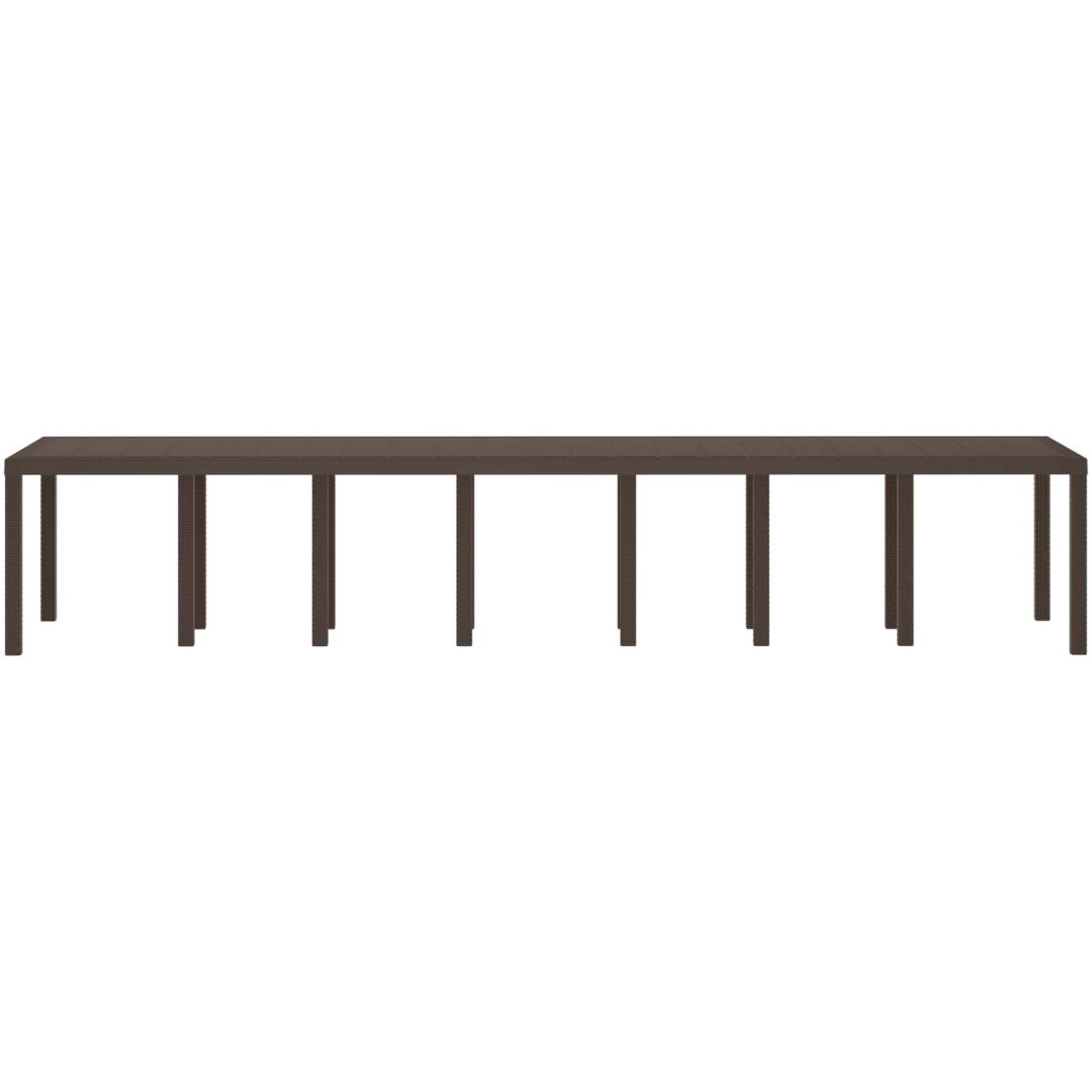 Trädgårdsbord Brun 400x100x73 cm Poly Rattan vidaXL 4 meter – bild 5