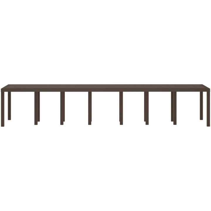 Trädgårdsbord Brun 400x100x73 cm Poly Rattan vidaXL 4 meter – bild 5