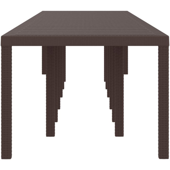 Trädgårdsbord Brun 400x100x73 cm Poly Rattan vidaXL 4 meter – bild 7
