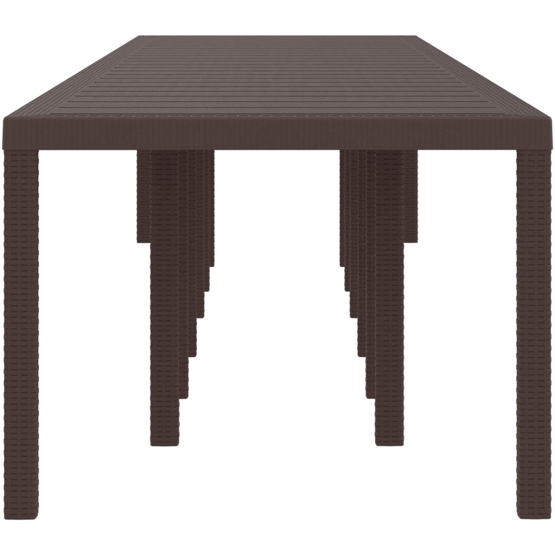 Trädgårdsbord Brun 400x100x73 cm Poly Rattan vidaXL 4 meter – bild 8