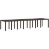 Trädgårdsbord Brun 400x100x73 cm Poly Rattan vidaXL 4 meter – miniatyr 9