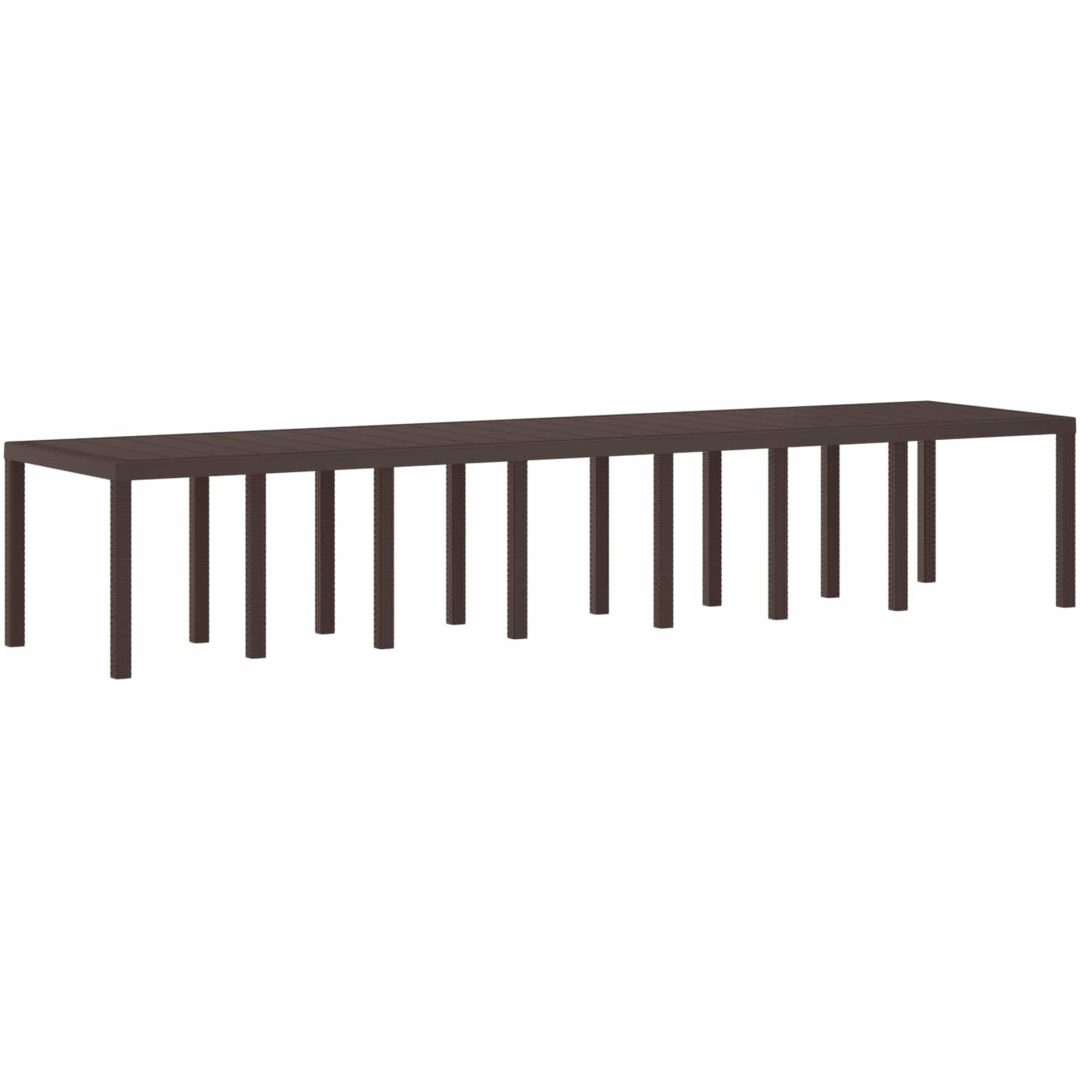 Trädgårdsbord Brun 400x100x73 cm Poly Rattan vidaXL 4 meter – bild 10