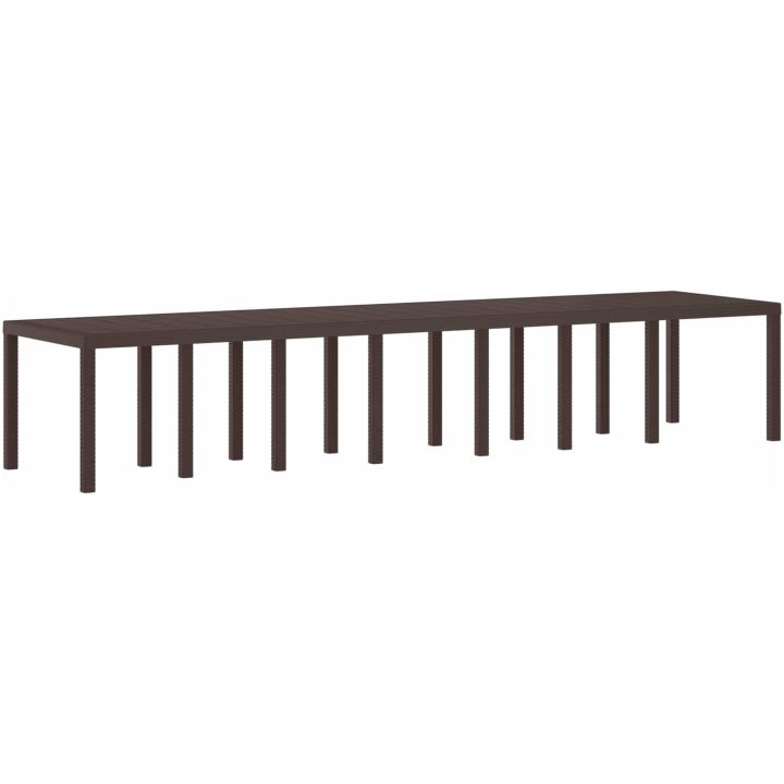 Trädgårdsbord Brun 400x100x73 cm Poly Rattan vidaXL 4 meter – bild 10