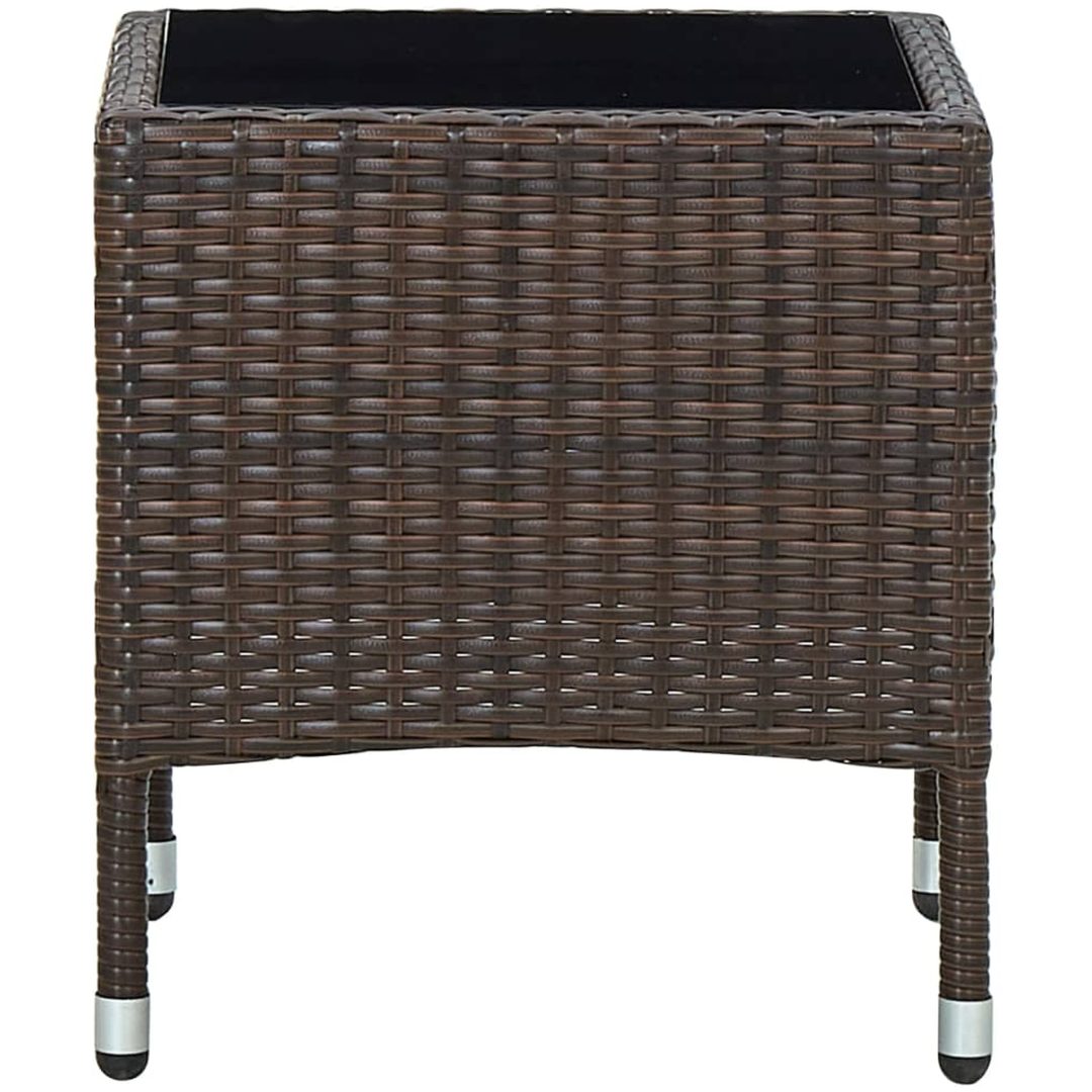Trädgårdsbord brun 40x40x45 cm konstrotting vidaXL – bild 2