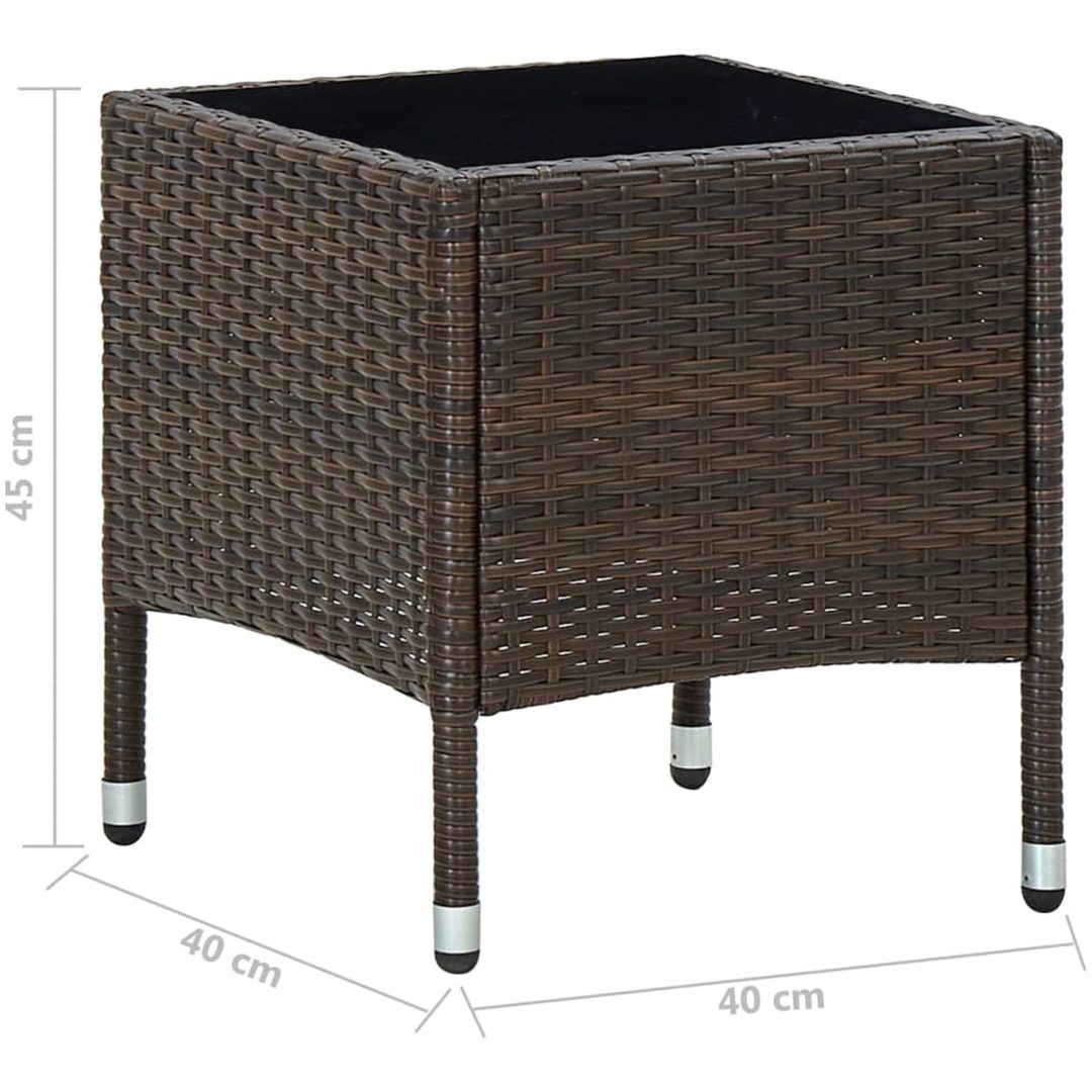 Trädgårdsbord brun 40x40x45 cm konstrotting vidaXL – bild 5