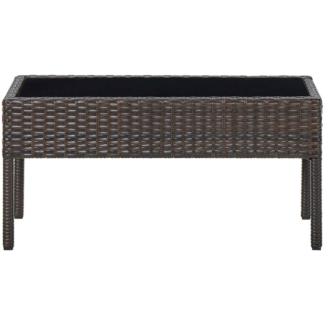 Trädgårdsbord brun 75x40x37 cm konstrotting vidaXL – bild 2