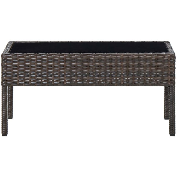 Trädgårdsbord brun 75x40x37 cm konstrotting vidaXL – bild 2