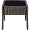 Trädgårdsbord brun 75x40x37 cm konstrotting vidaXL – miniatyr 3