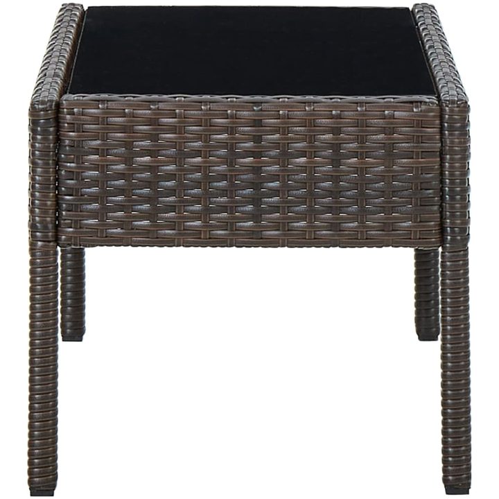 Trädgårdsbord brun 75x40x37 cm konstrotting vidaXL – bild 3
