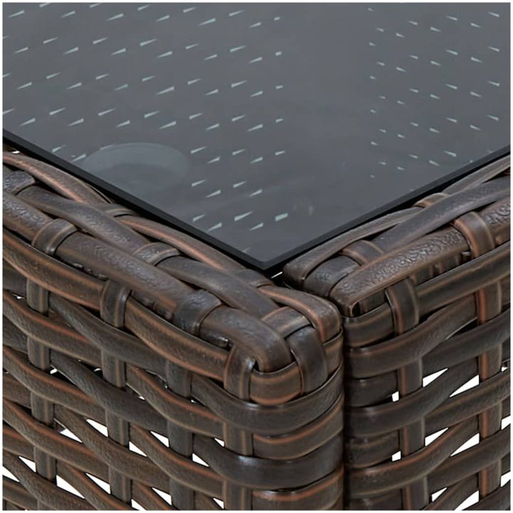 Trädgårdsbord brun 75x40x37 cm konstrotting vidaXL – bild 4