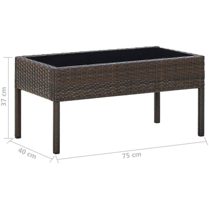 Trädgårdsbord brun 75x40x37 cm konstrotting vidaXL – bild 5