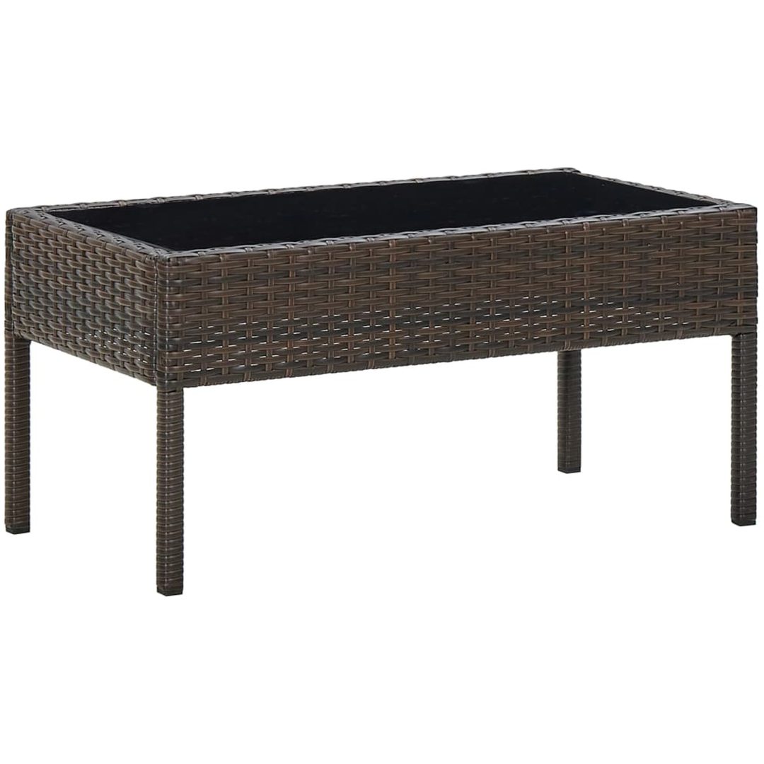 Trädgårdsbord brun 75x40x37 cm konstrotting vidaXL