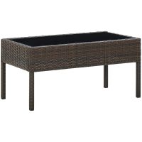 Trädgårdsbord brun 75x40x37 cm konstrotting vidaXL