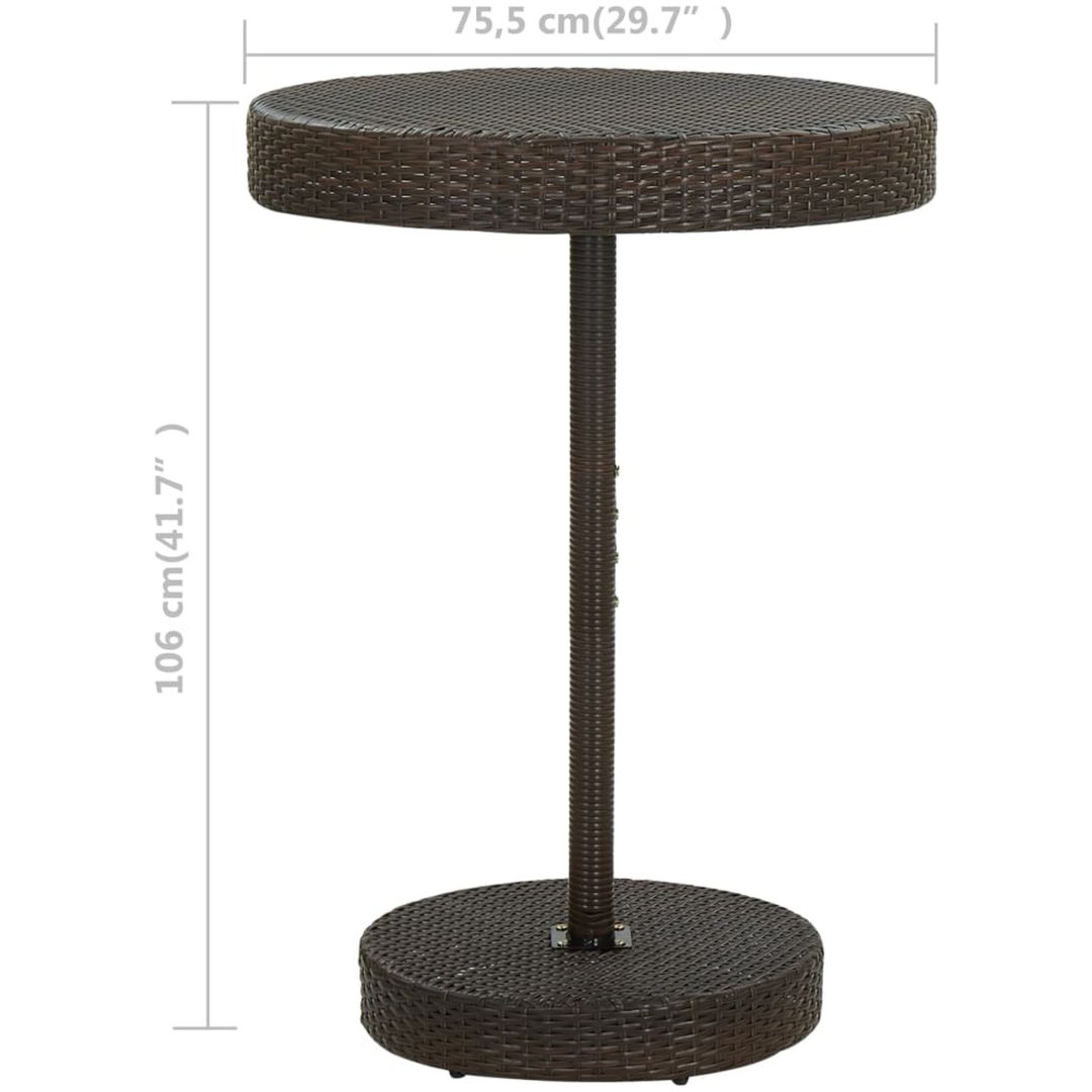 Trädgårdsbord brun konstrotting vidaXL 75.5 x 106 cm – bild 5