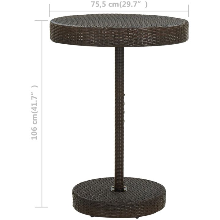 Trädgårdsbord brun konstrotting vidaXL 75.5 x 106 cm – bild 5