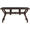 Trädgårdsbord brun och svart stål och glas vidaXL 140 x 70 x 70 cm – miniatyr 3