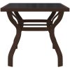 Trädgårdsbord brun och svart stål och glas vidaXL 140 x 70 x 70 cm – miniatyr 4