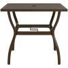 Trädgårdsbord brun stål vidaXL 81.5 x 81.5 x 72 cm – miniatyr 2