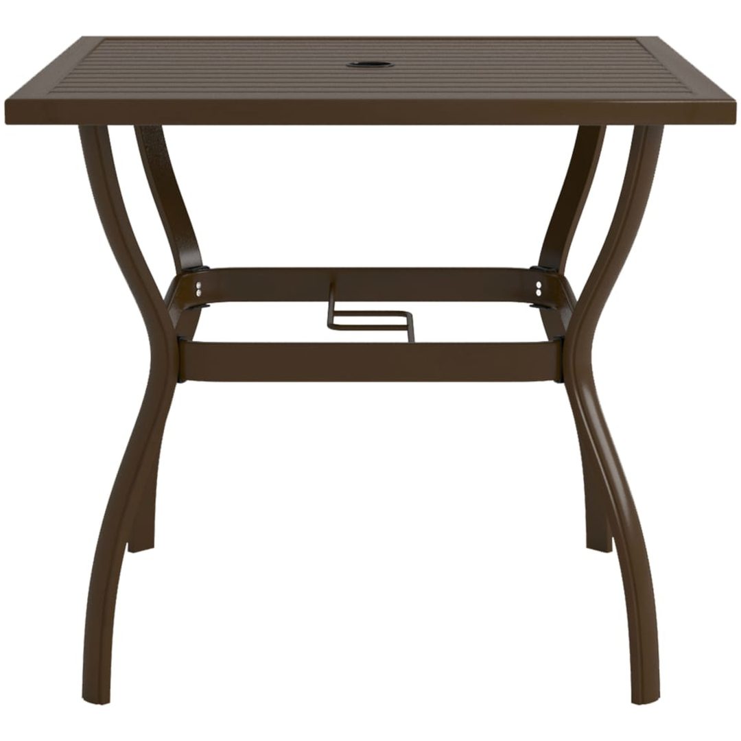Trädgårdsbord brun stål vidaXL 81.5 x 81.5 x 72 cm – bild 2