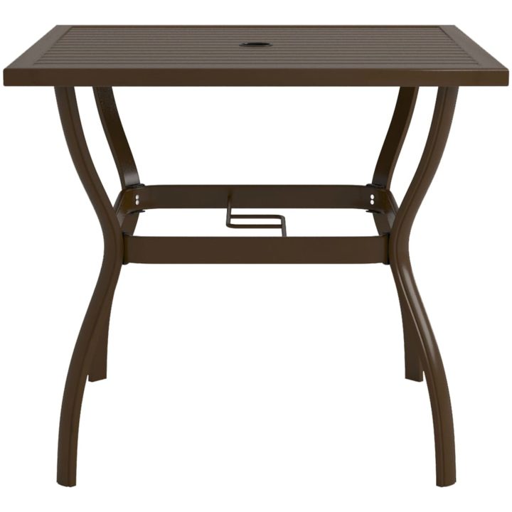 Trädgårdsbord brun stål vidaXL 81.5 x 81.5 x 72 cm – bild 2