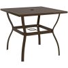Trädgårdsbord brun stål vidaXL 81.5 x 81.5 x 72 cm – miniatyr 1