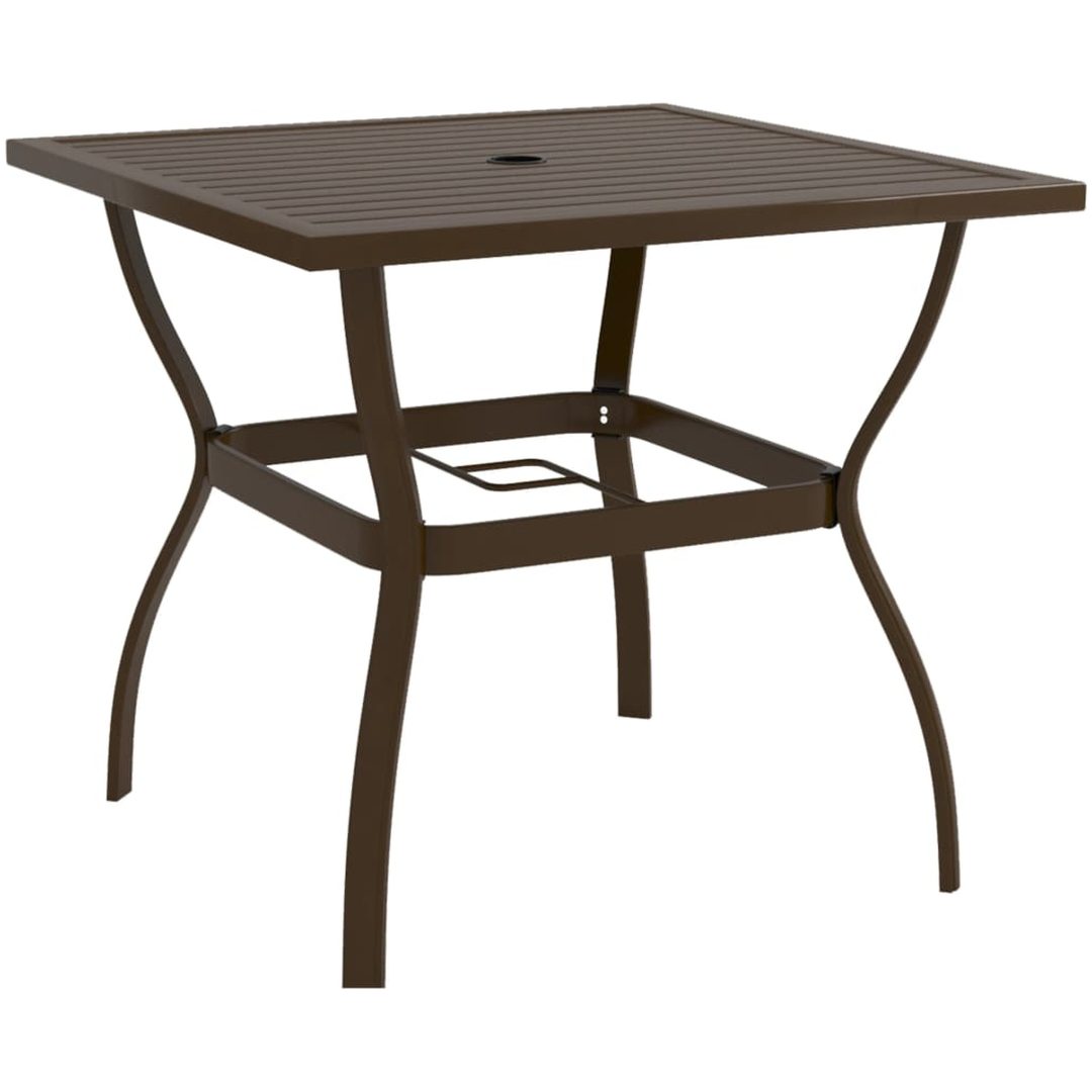 Trädgårdsbord brun stål vidaXL 81.5 x 81.5 x 72 cm