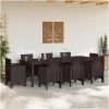 Trädgårdsbord Brunt 250x100x73 cm Poly Rattan vidaXL Large – miniatyr 3