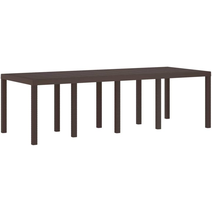 Trädgårdsbord Brunt 250x100x73 cm Poly Rattan vidaXL Large – bild 4