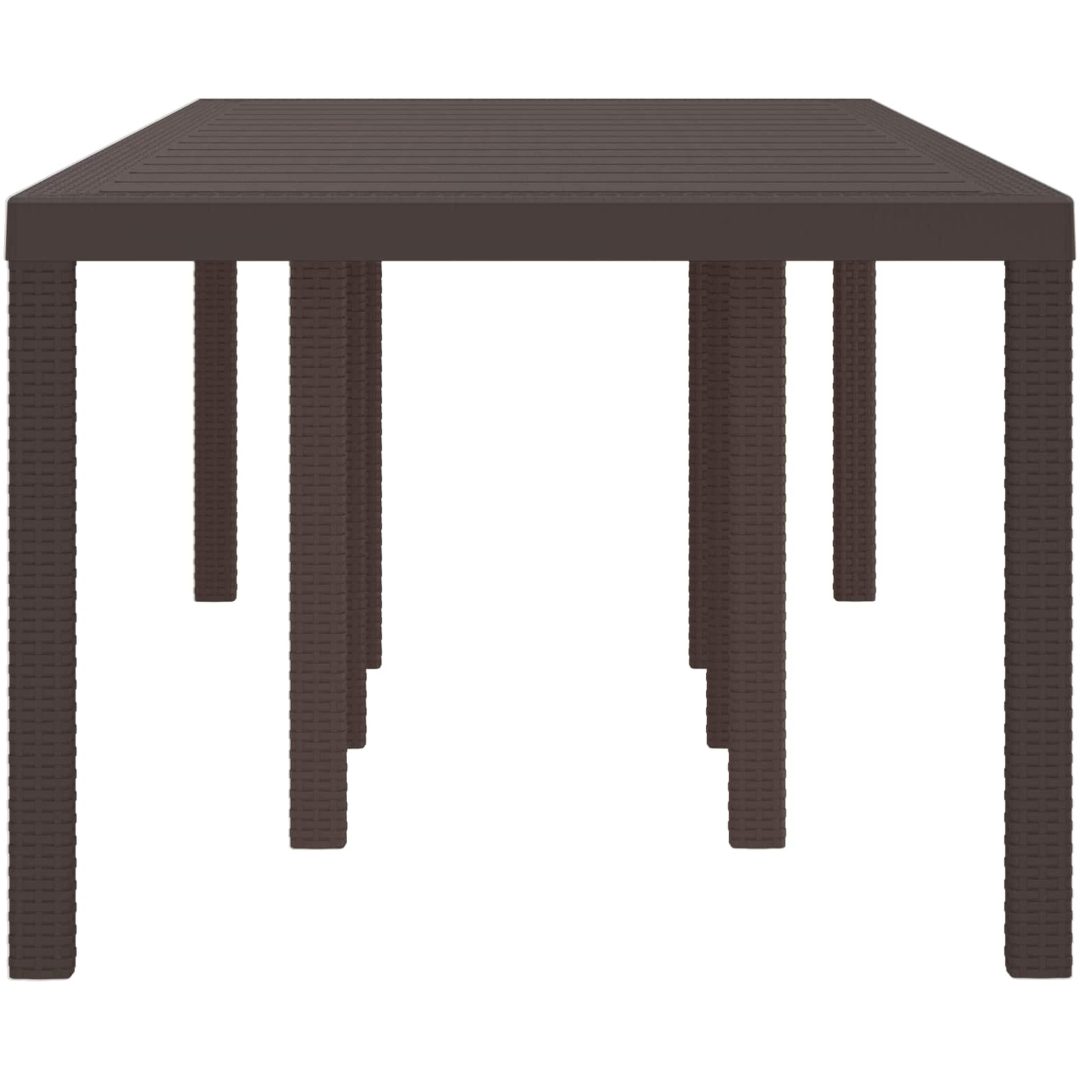 Trädgårdsbord Brunt 250x100x73 cm Poly Rattan vidaXL Large – bild 8
