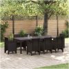 Trädgårdsbord Brunt 250x100x73 cm Poly Rattan vidaXL Large – miniatyr 1