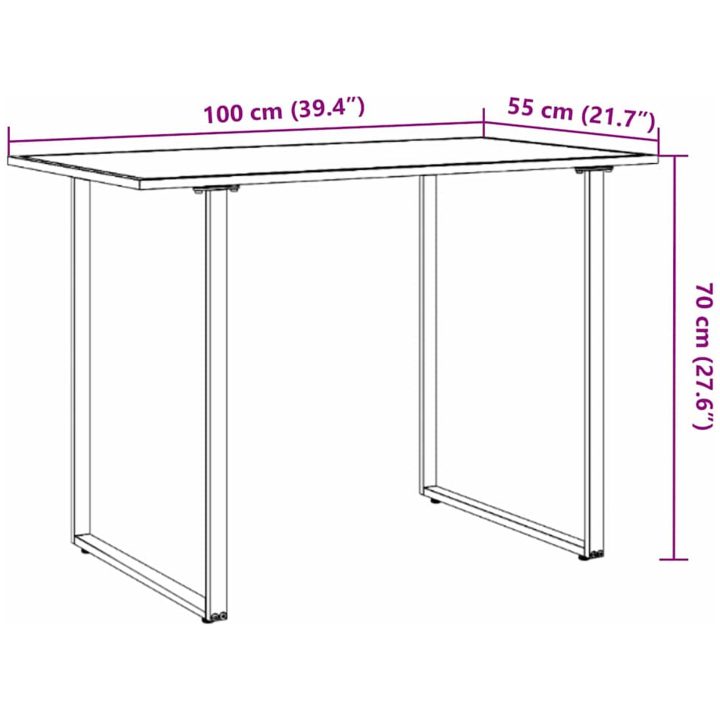Trädgårdsbord Brunt DPC och Stål vidaXL 100 x 55 x 70 cm – bild 11