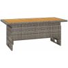 Trädgårdsbord grå 100x50x43/63 cm akaciaträ & konstrotting vidaXL – miniatyr 2