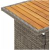 Trädgårdsbord grå 100x50x43/63 cm akaciaträ & konstrotting vidaXL – miniatyr 6