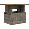 Trädgårdsbord grå 100x55x73 cm konstrotting och akaciaträ vidaXL – miniatyr 2