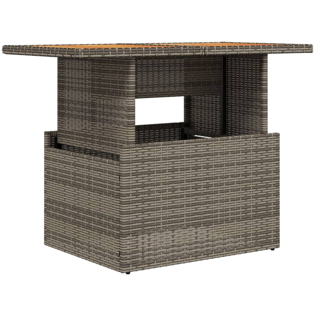 Trädgårdsbord grå 100x55x73 cm konstrotting och akaciaträ vidaXL – bild 2