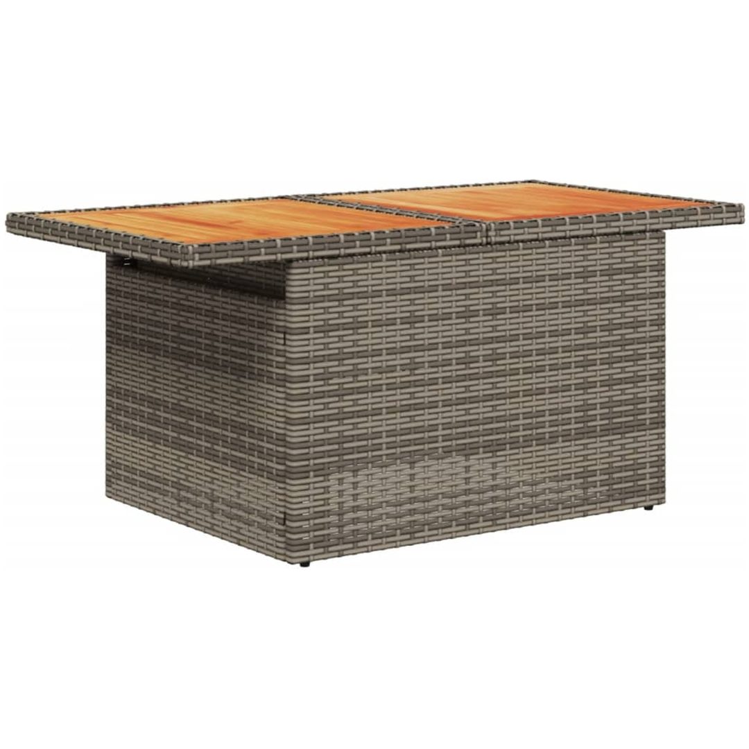 Trädgårdsbord grå 100x55x73 cm konstrotting och akaciaträ vidaXL – bild 4