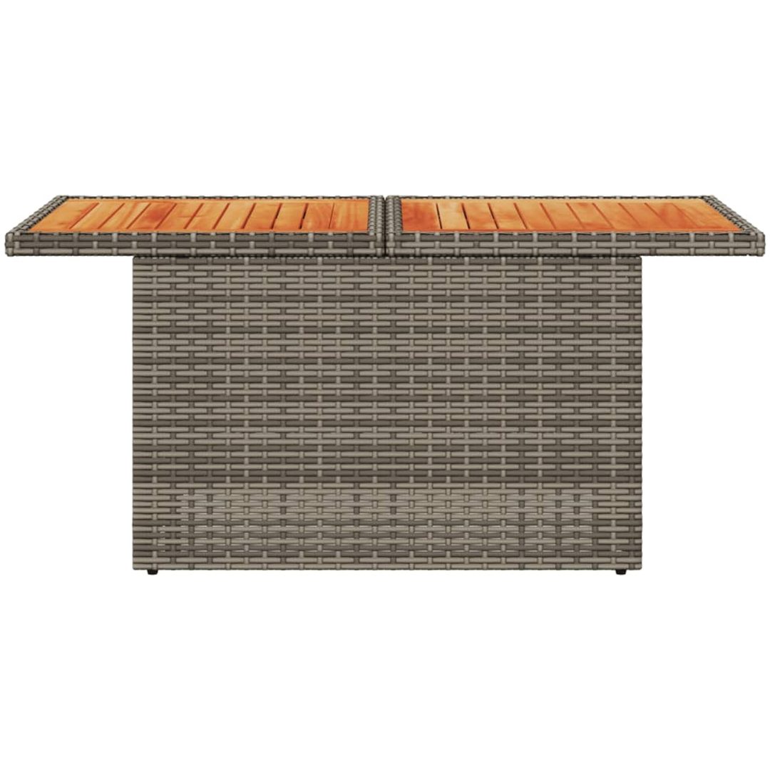 Trädgårdsbord grå 100x55x73 cm konstrotting och akaciaträ vidaXL – bild 5