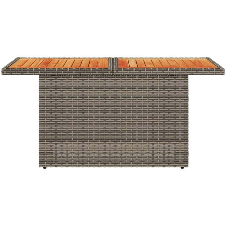 Trädgårdsbord grå 100x55x73 cm konstrotting och akaciaträ vidaXL – bild 5