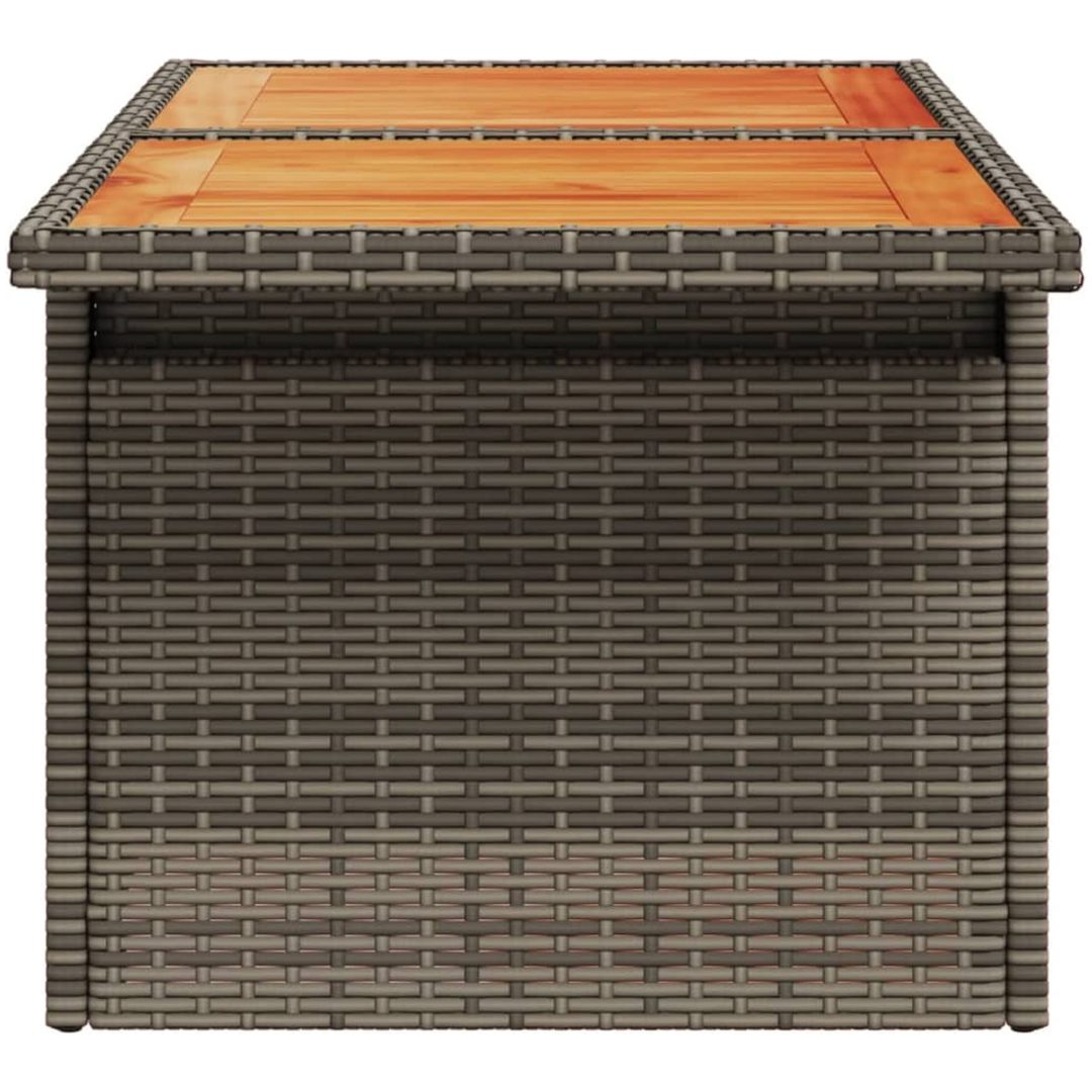 Trädgårdsbord grå 100x55x73 cm konstrotting och akaciaträ vidaXL – bild 6