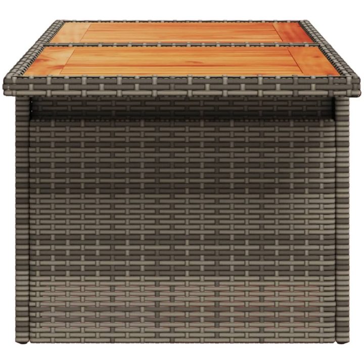 Trädgårdsbord grå 100x55x73 cm konstrotting och akaciaträ vidaXL – bild 6