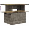 Trädgårdsbord grå 100x55x73 cm konstrotting och akaciaträ vidaXL – miniatyr 8