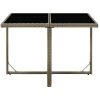 Trädgårdsbord grå 109x107x74 cm konstrotting och glas vidaXL – miniatyr 2
