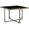 Trädgårdsbord grå 109x107x74 cm konstrotting och glas vidaXL – miniatyr 1
