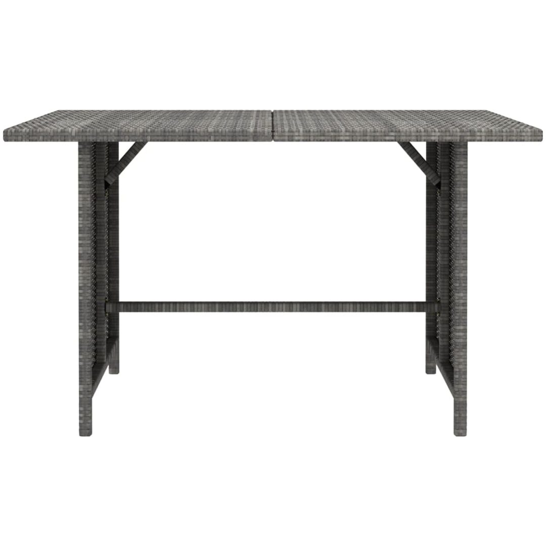 Trädgårdsbord grå 110x70x65cm konstrotting vidaXL – bild 2